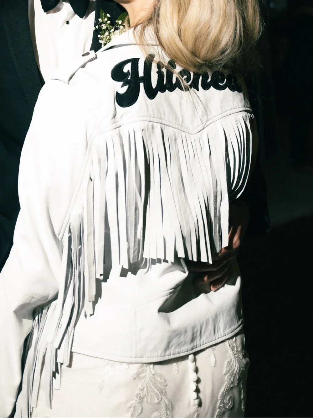 Nasty Gal White Leather Fringe 'Hitched' Jacket - Picture 6 of 6